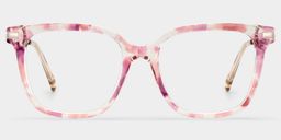 Jacqui Pink Tortoise Square Glasses1