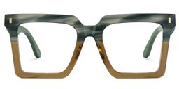 Pierre Square Green Brown Glasses1