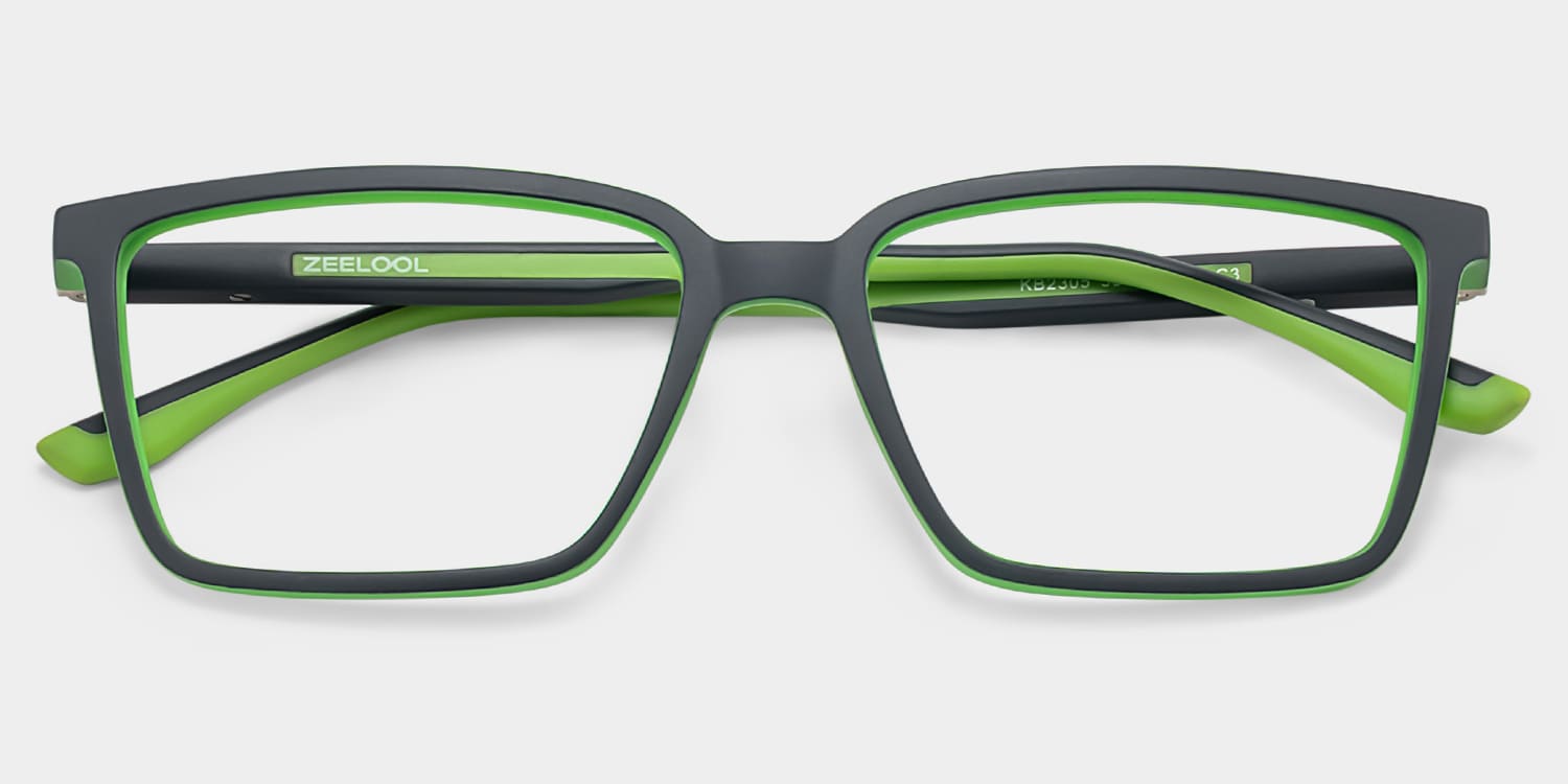 Anthony Rectangle Black Green Glasses