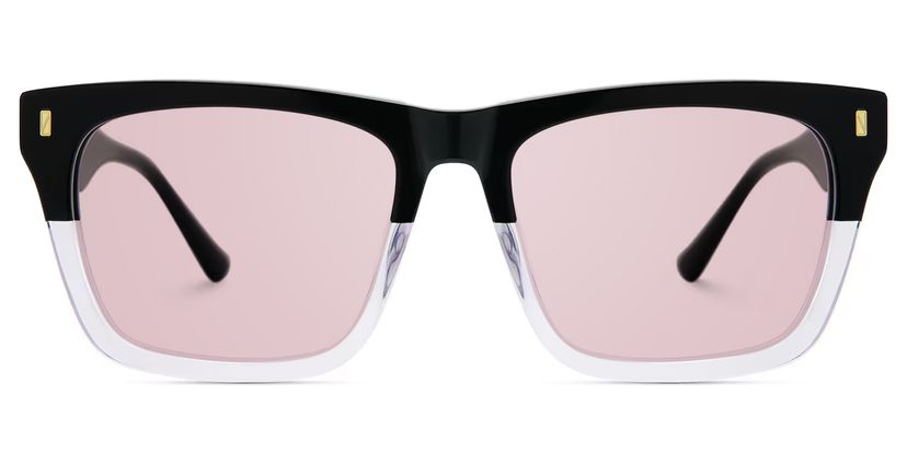 Brookins Black Clear Rectangle Sunglasses
