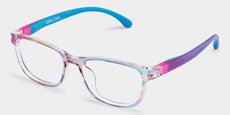 Robin Rectangle Blue Pink Frame Eyeglasses for Pre-tweens3