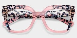 Malcolm Square Pink Leopard Glasses1