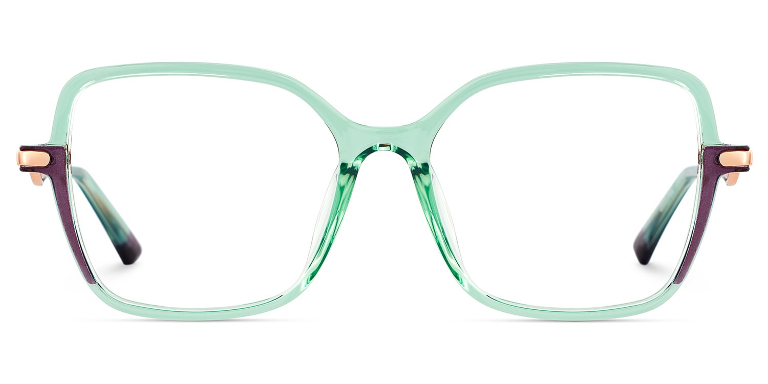 Rendon Square Green Glasses