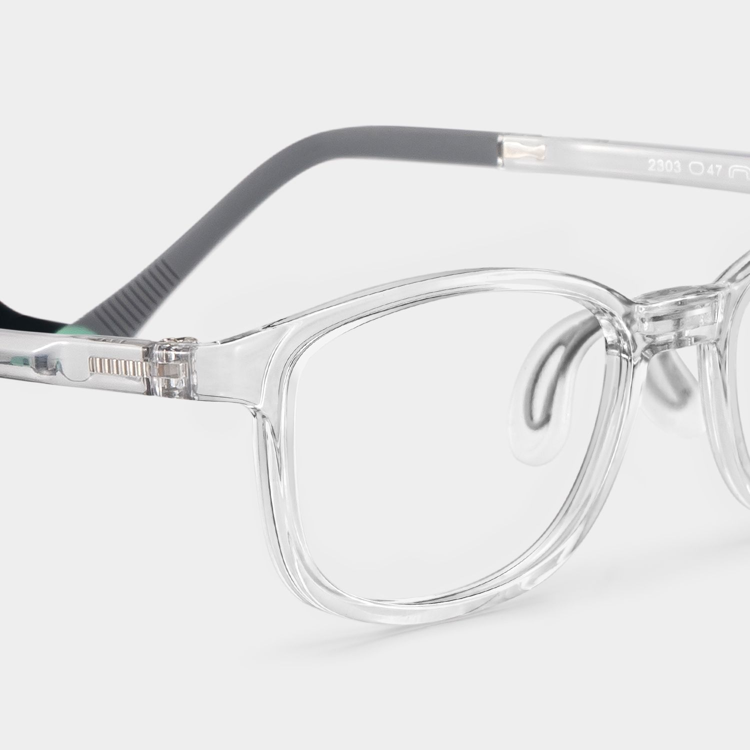 Luca Rectangle Clear Gray Frame Eyeglasses for Pre-tweens4