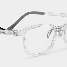 Luca Rectangle Crystal Gray Glasses4