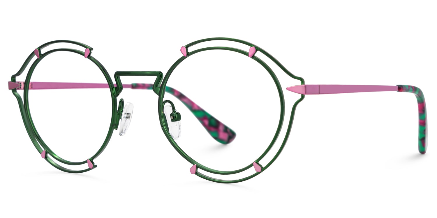 Frazer Round Green Glasses2