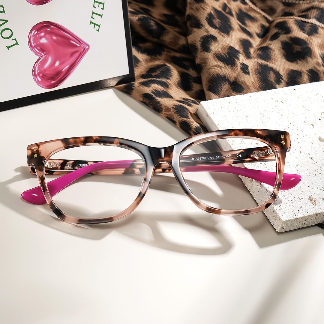 Vivienne Pink Frame Glasses with Rectangle Frame Online | ZEELOOL3