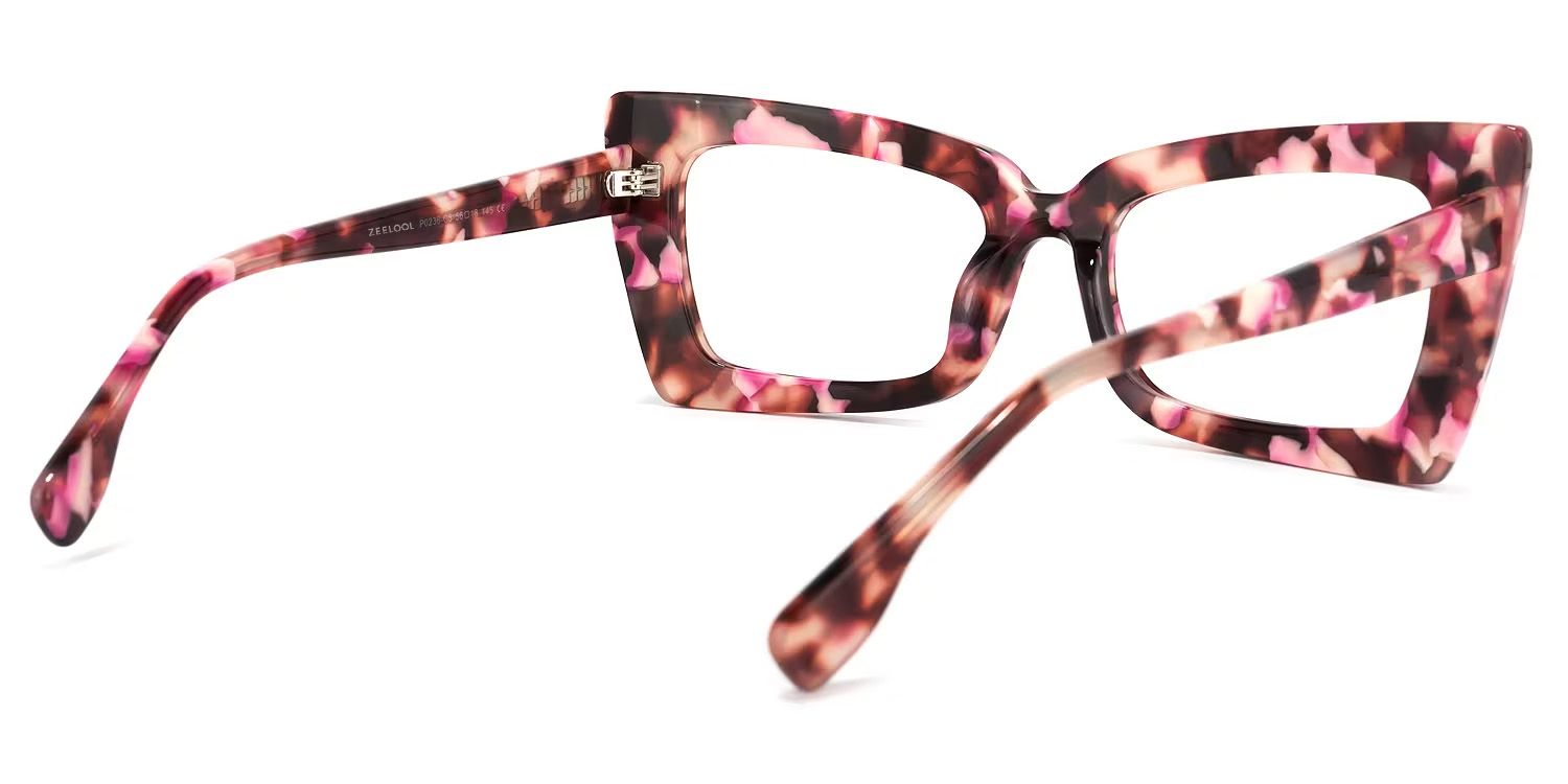 Newell Rectangle Eyeglasses and Pink-Floral Wide Frame4