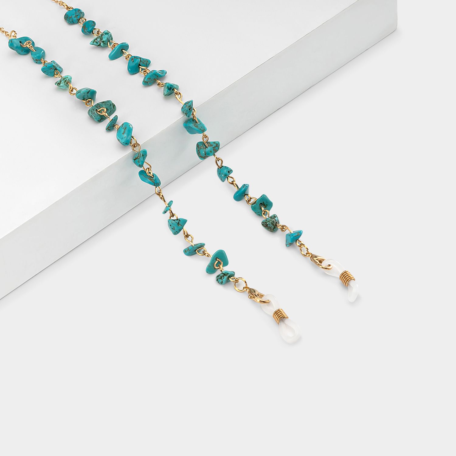 Stylish  Peacock Blue Stone Eyeglasses Chains0