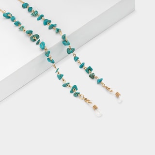 Stylish  Peacock Blue Stone Eyeglasses Chains0