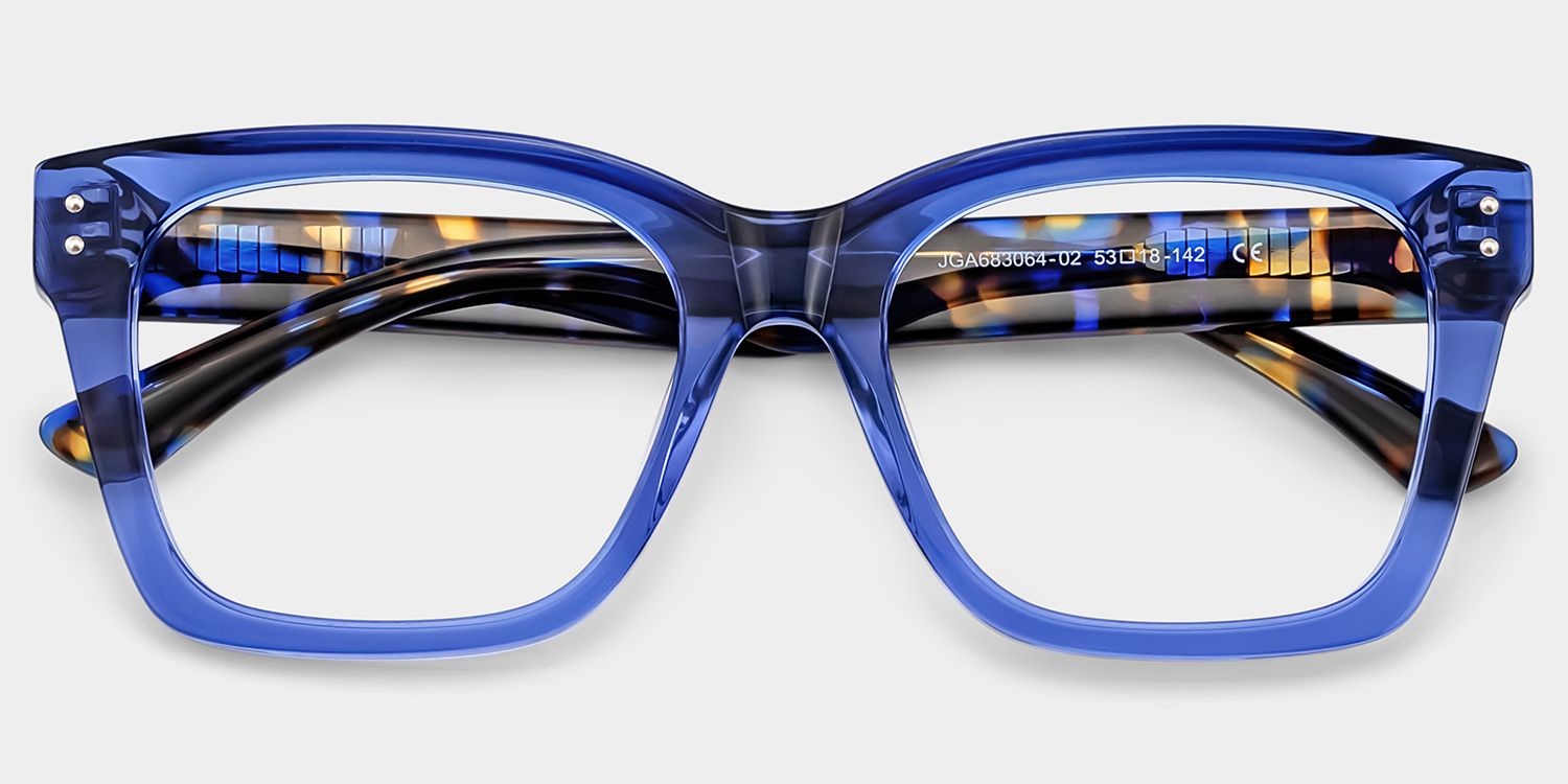 Gaydeh Transparent Blue Glasses With Rectangle Shape | Zeelool2