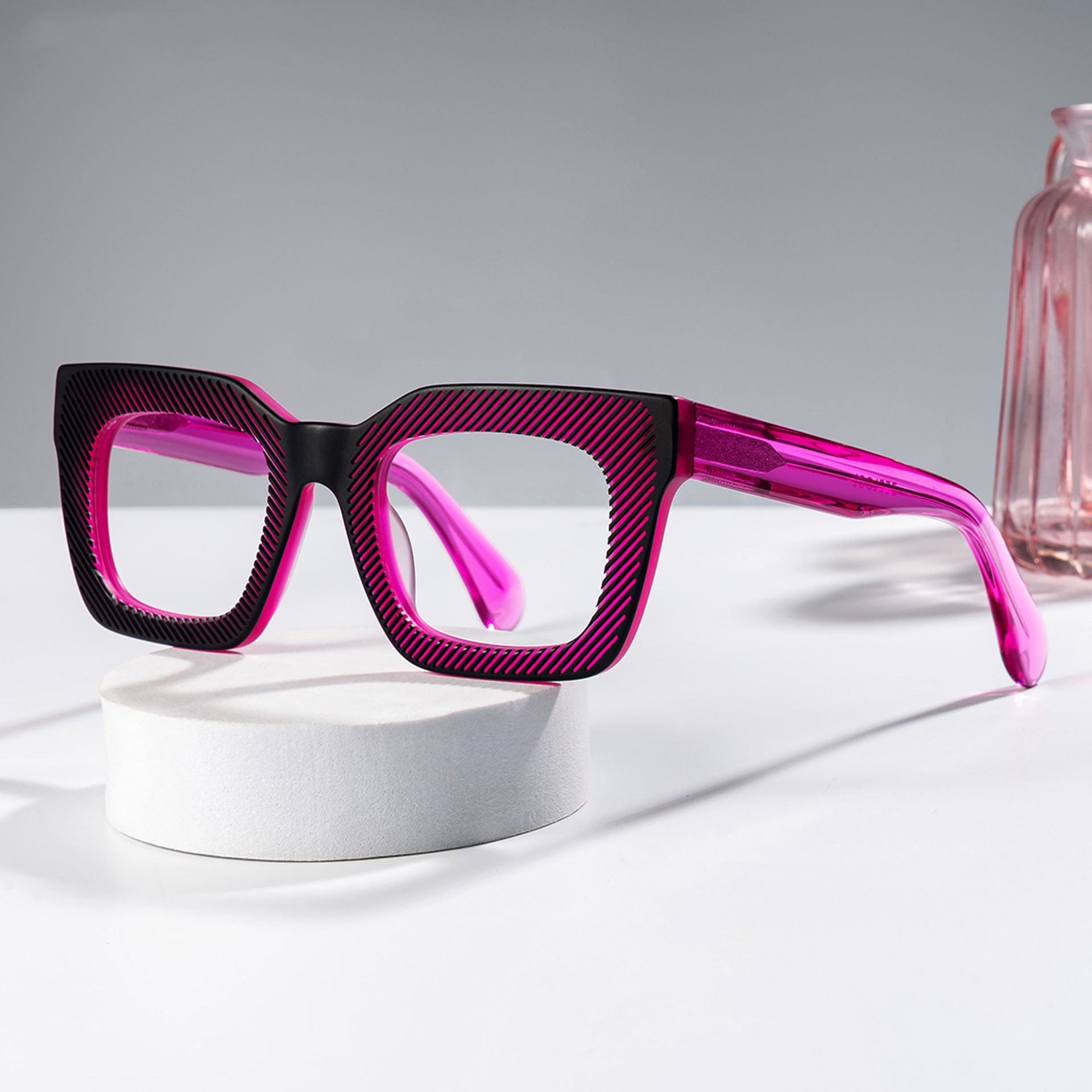Thick Square Eyeglasses With Purple Color | Zeelool0