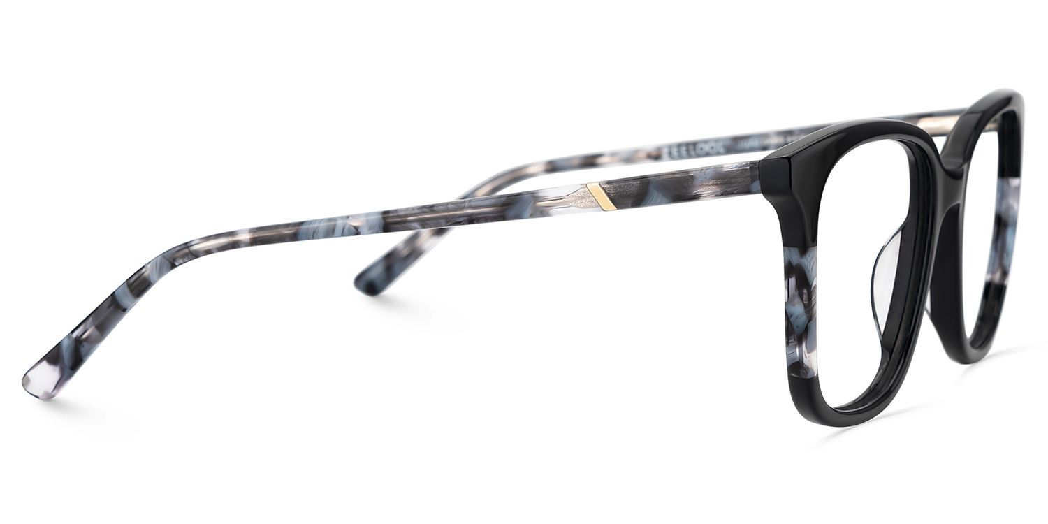 Finnley Acetate Black Frame Glasses with Square Shape | Zeelool4