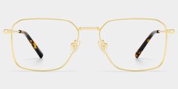 Leah Rectangle Gold Glasses1