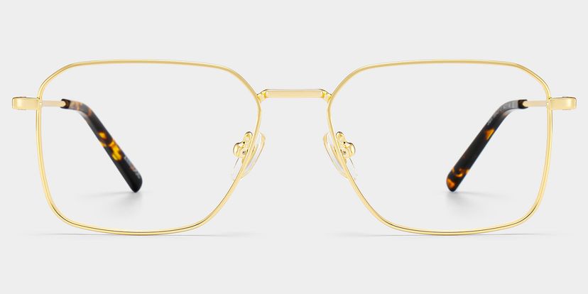 Leah Rectangle Gold Glasses