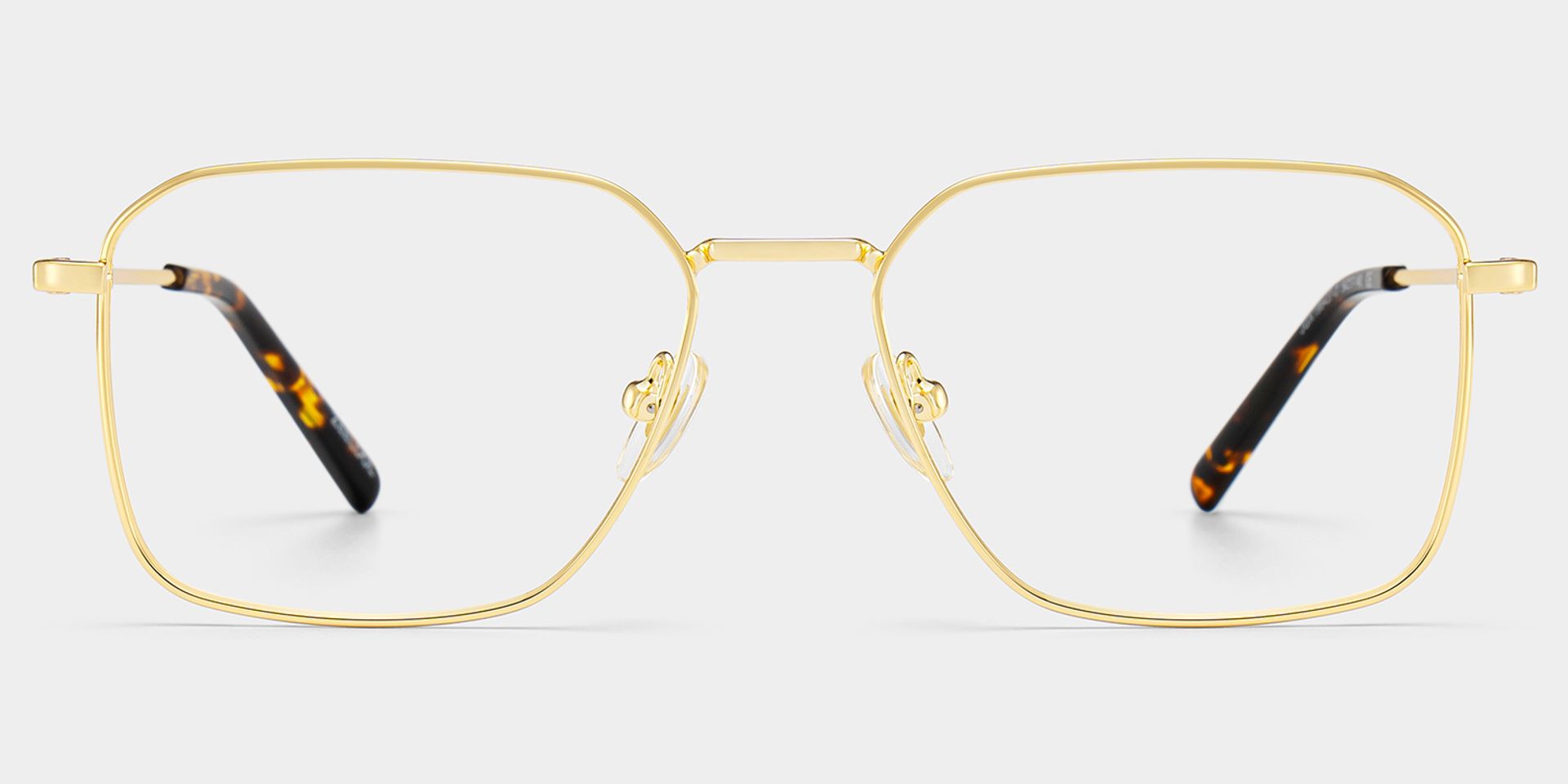 Leah Gold Frame Rectangular Glasses in Metal Frames for Men | ZEELOOL1