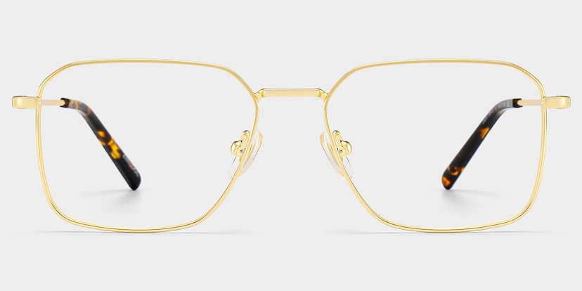 Leah Rectangle Gold Glasses