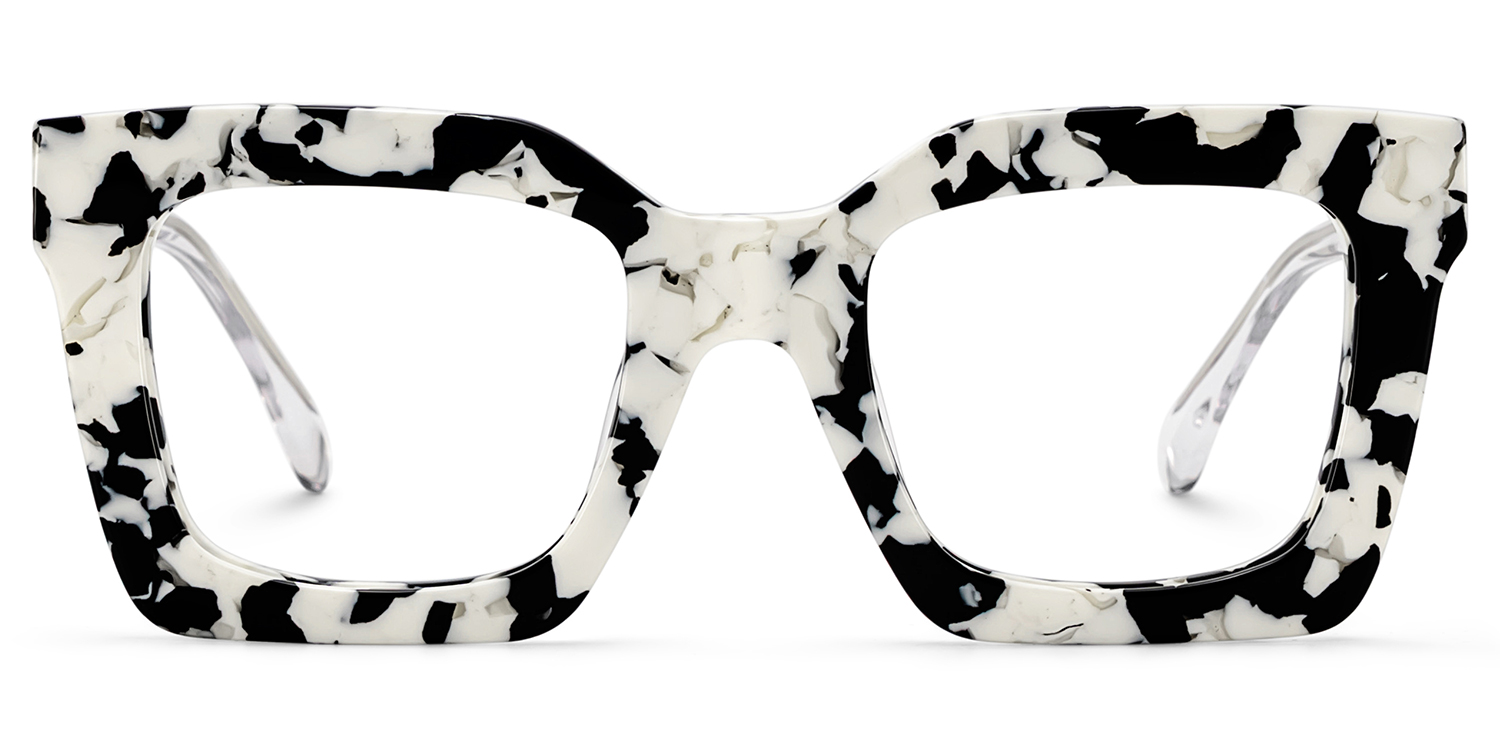 Megan Cow print Square Acetate Frame Glasses for Women | ZEELOOL