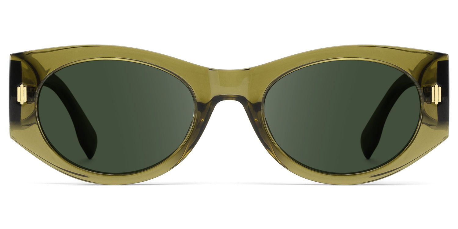 Reina Geometric Green Prescription Sunglasses | ZEELOOL