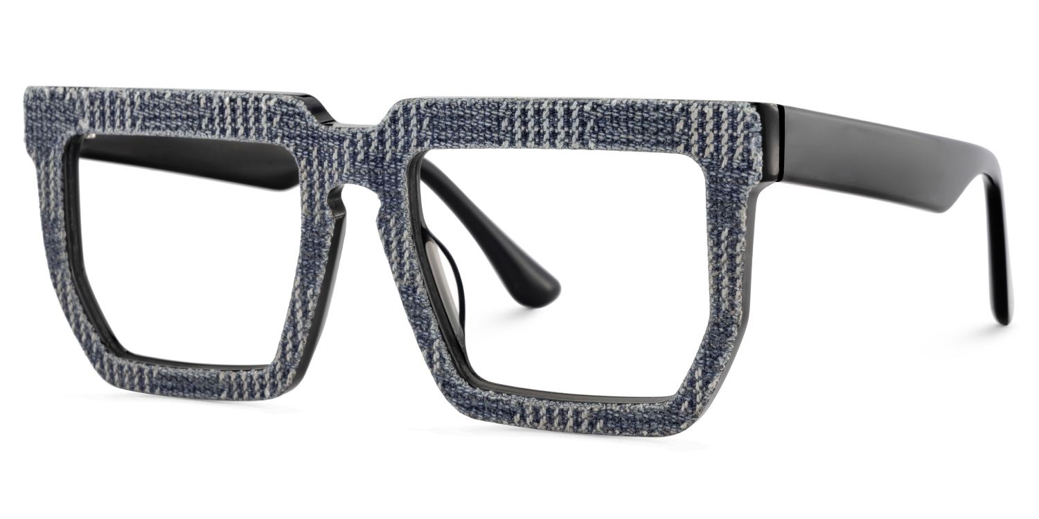 Daniela Denim Taupe Gray Rectangle Eyewear for Sale2
