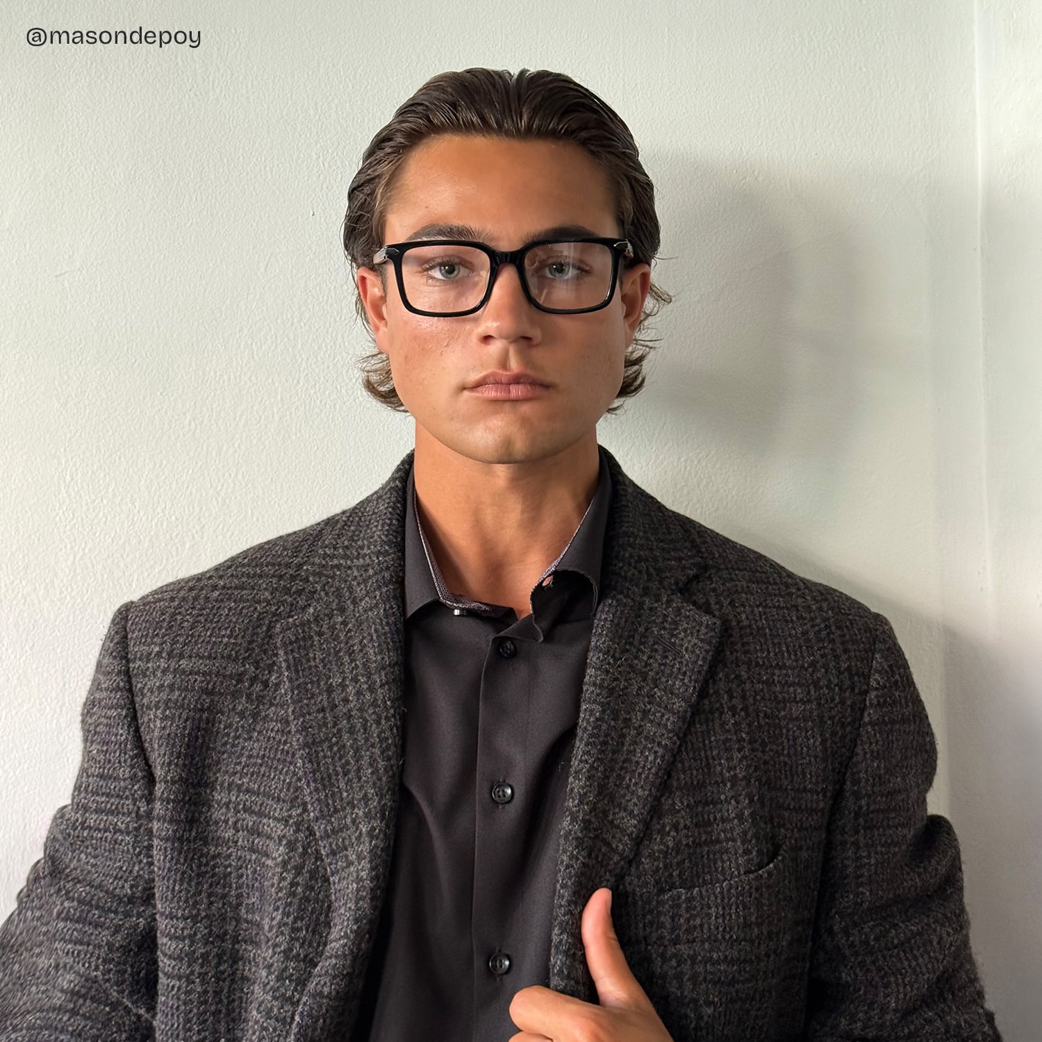 Noah Rectangle Black Glasses7