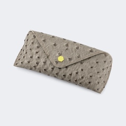 Ostrich Pattern Khaki Eyeglasses Bag0