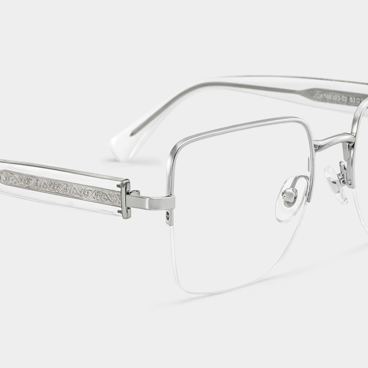 zoeページ Lauren Silver Frame Glasses with Square Frame Online | ZEELOOL