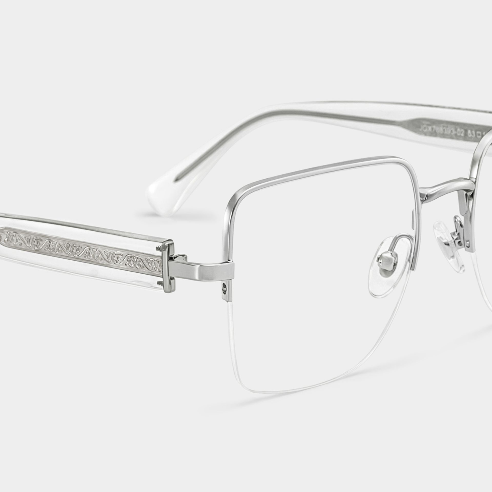 Lauren Silver Frame Glasses with Square Frame Online | ZEELOOL4