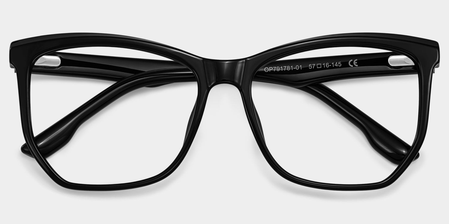 Libby Geometric Black Eyeglasses with Smooth Frames1