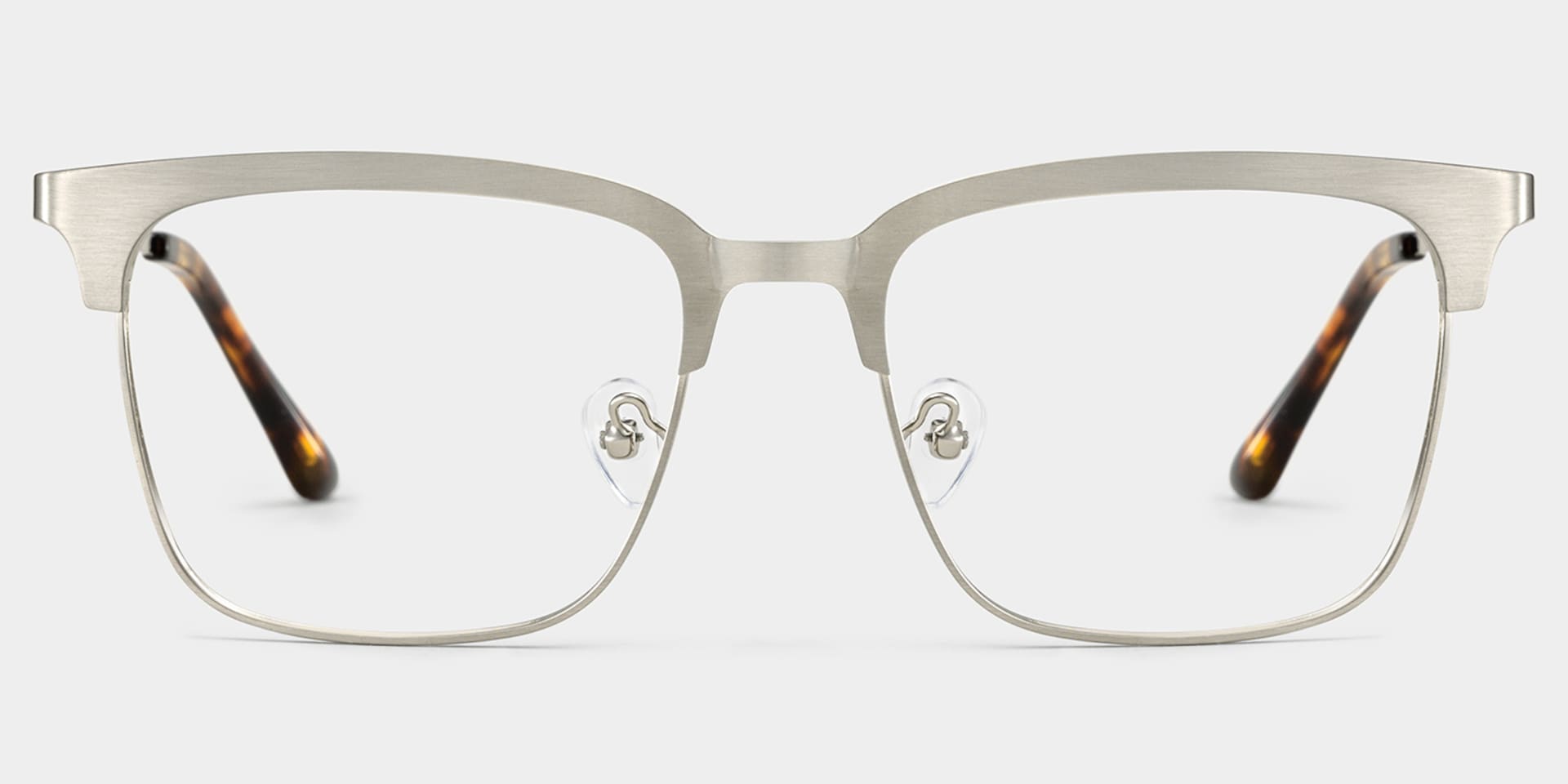 Cleo Silver Frame Glasses with Browline Frame Online | ZEELOOL1