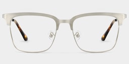 Cleo Browline Silver Glasses1