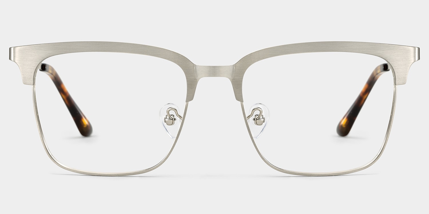 Cleo Browline Silver Glasses