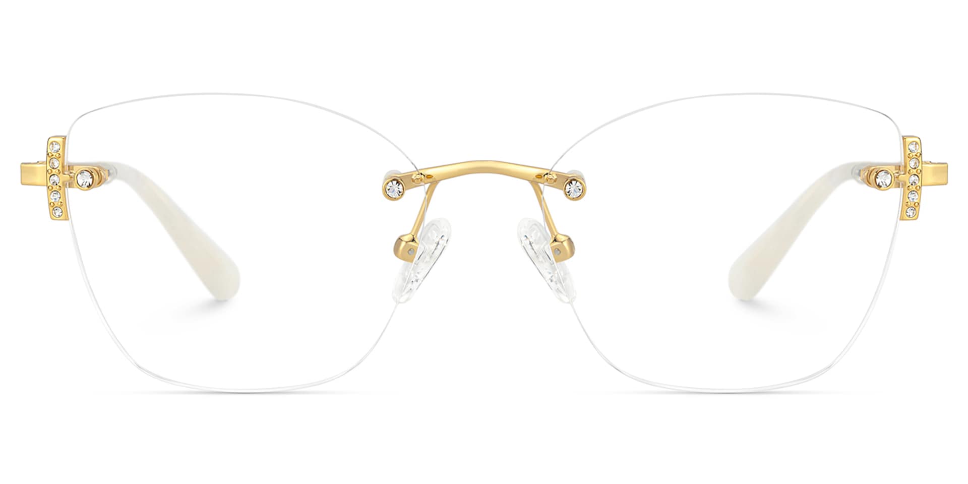 Gold Rectangle Jaxon Glasses with Rimless | Zeelool0