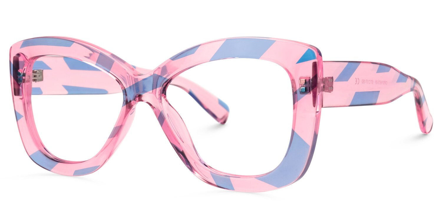 Xanthus Butterfly Blue-Pink Glasses | Zeelool Glasses1