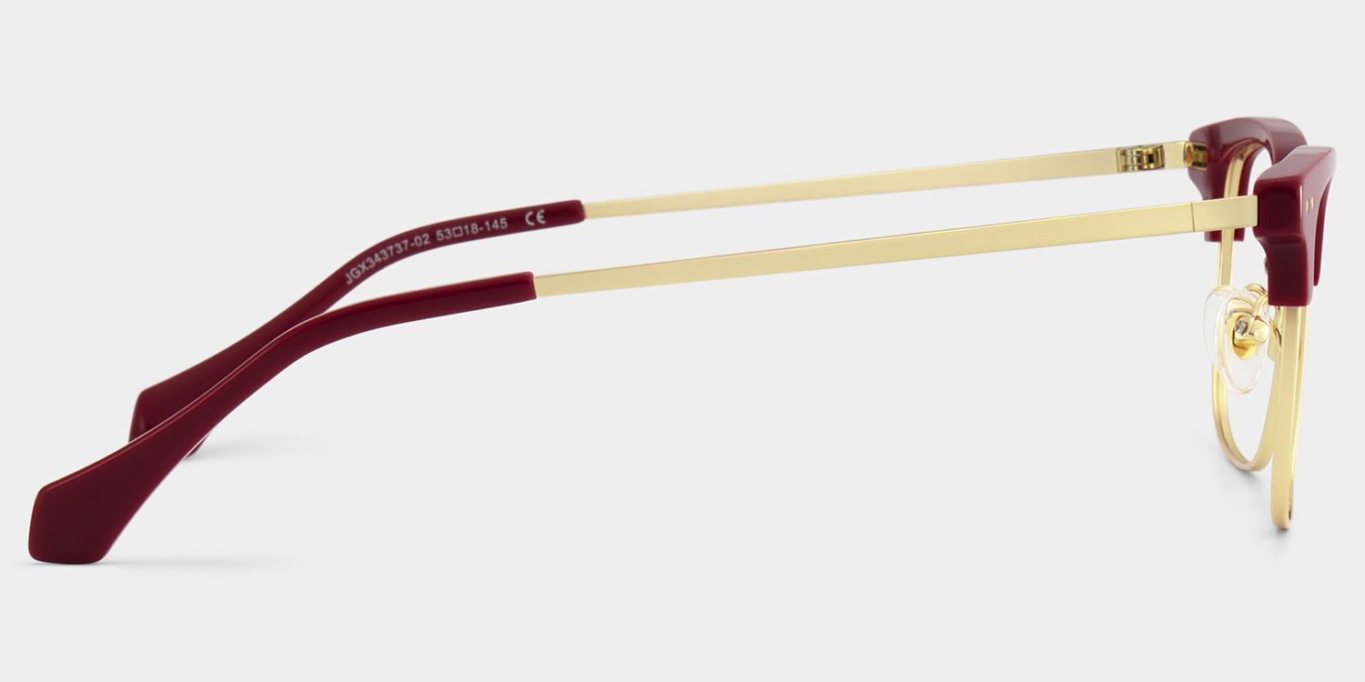 Nathan Red Frame Glasses with Browline Frame Online | ZEELOOL