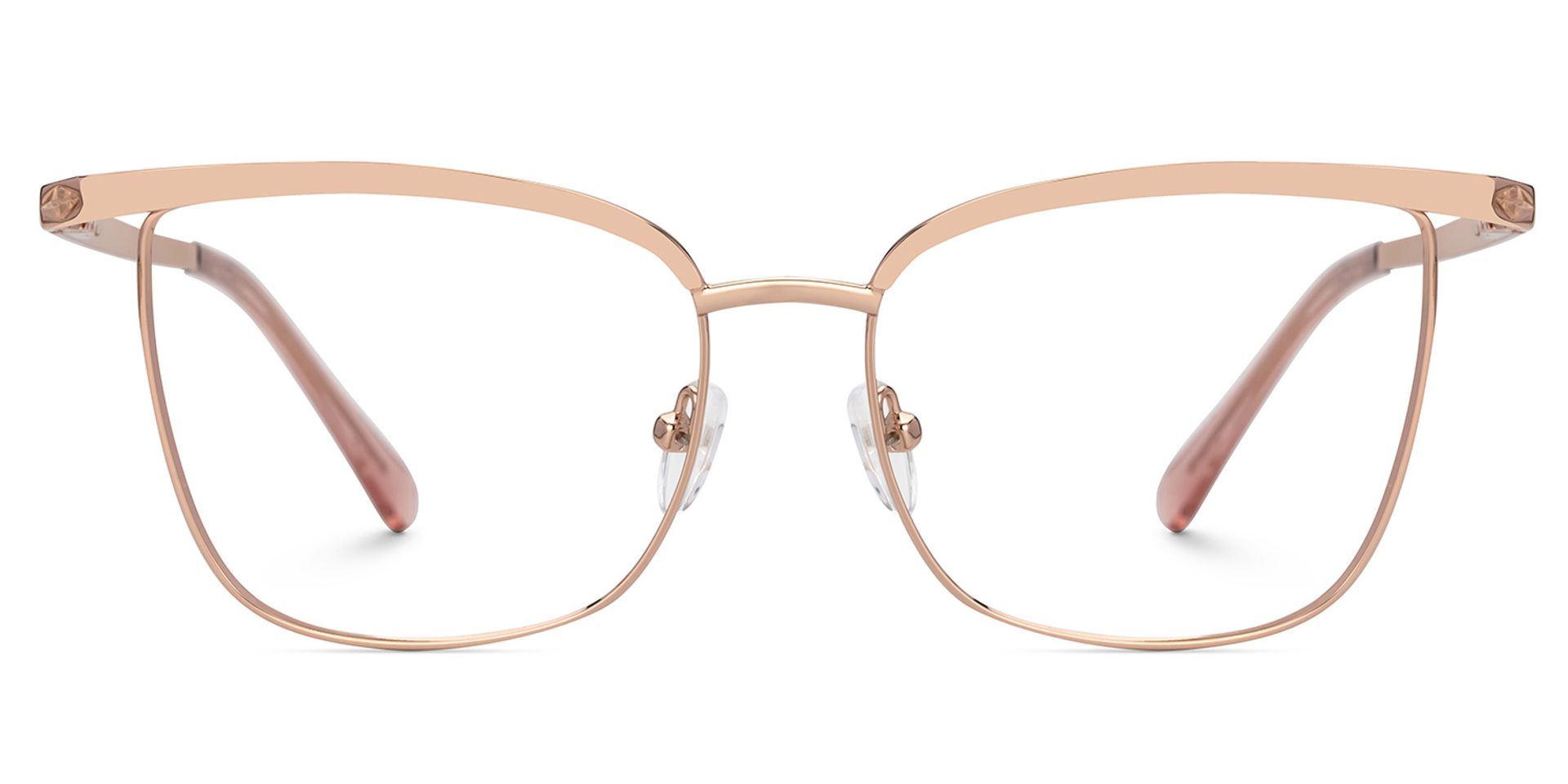 Beaty Metal Square Rose-Gold Frame Glasses | Zeelool0