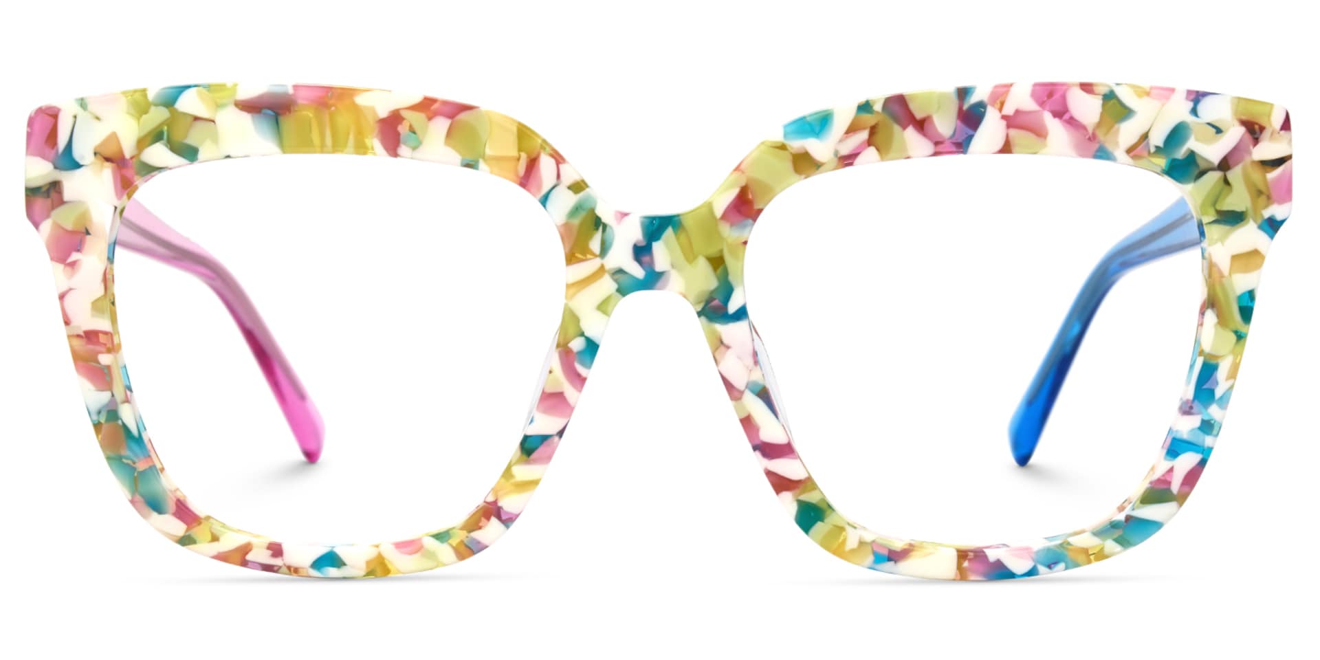 Square Mottled Glasses - Nina Acetate Frame Glasses1