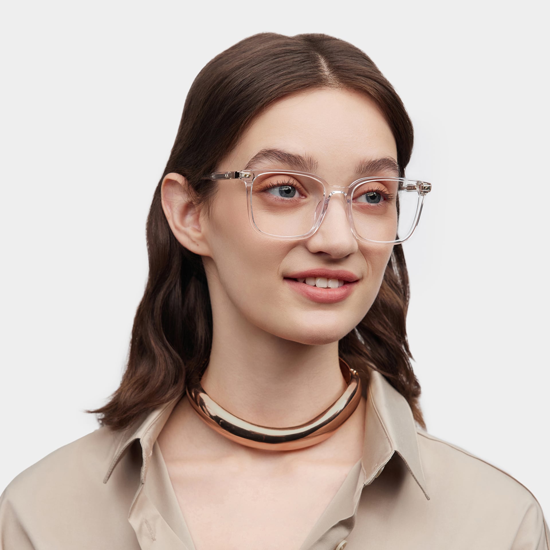 Zoe Crystal Frame Glasses with Square Frame Online | ZEELOOL1