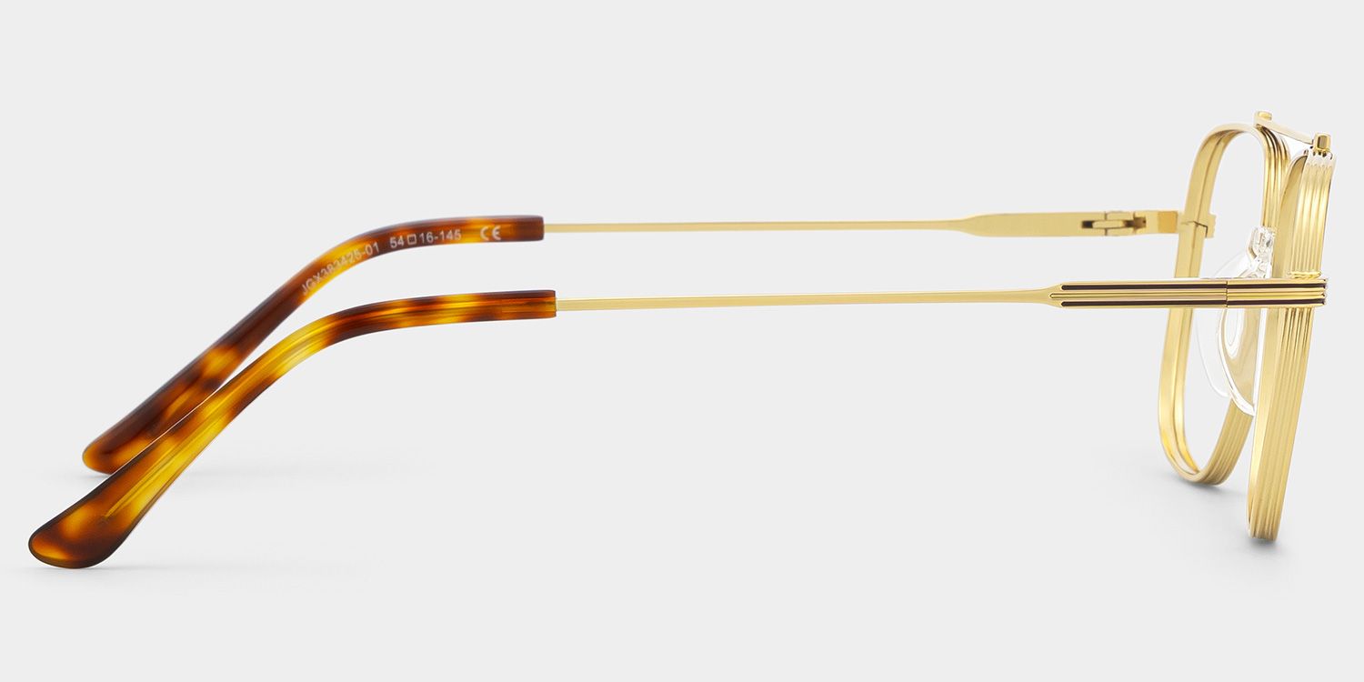 Poppy Gold Aviator Glasses | Striped Varsity Metal4