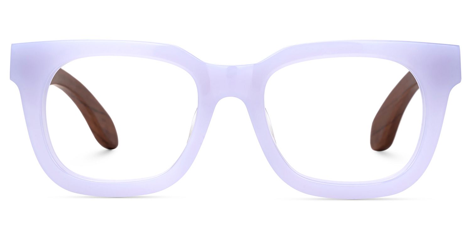 Diana Rectangle Light Purple Glasses | Zeelool Glasses0