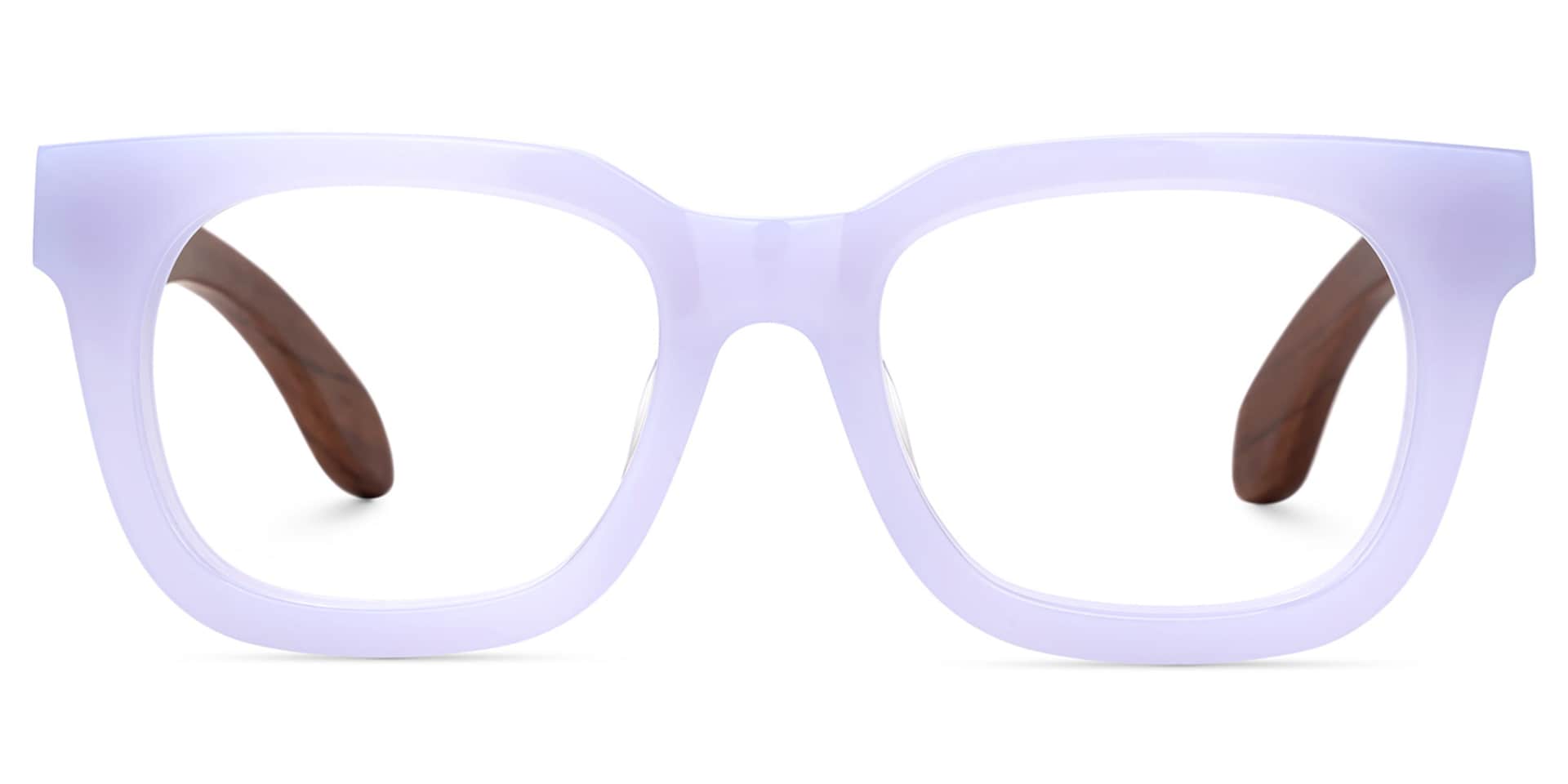 Diana Rectangle Light Purple Glasses | Zeelool Glasses0