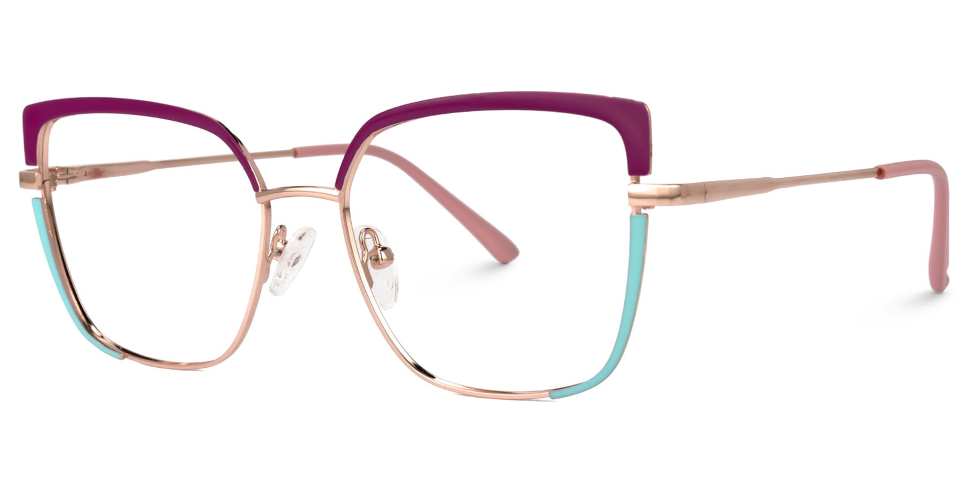 Grasso Square Two-Tone Eyeglasses and Thin Metal Frame1