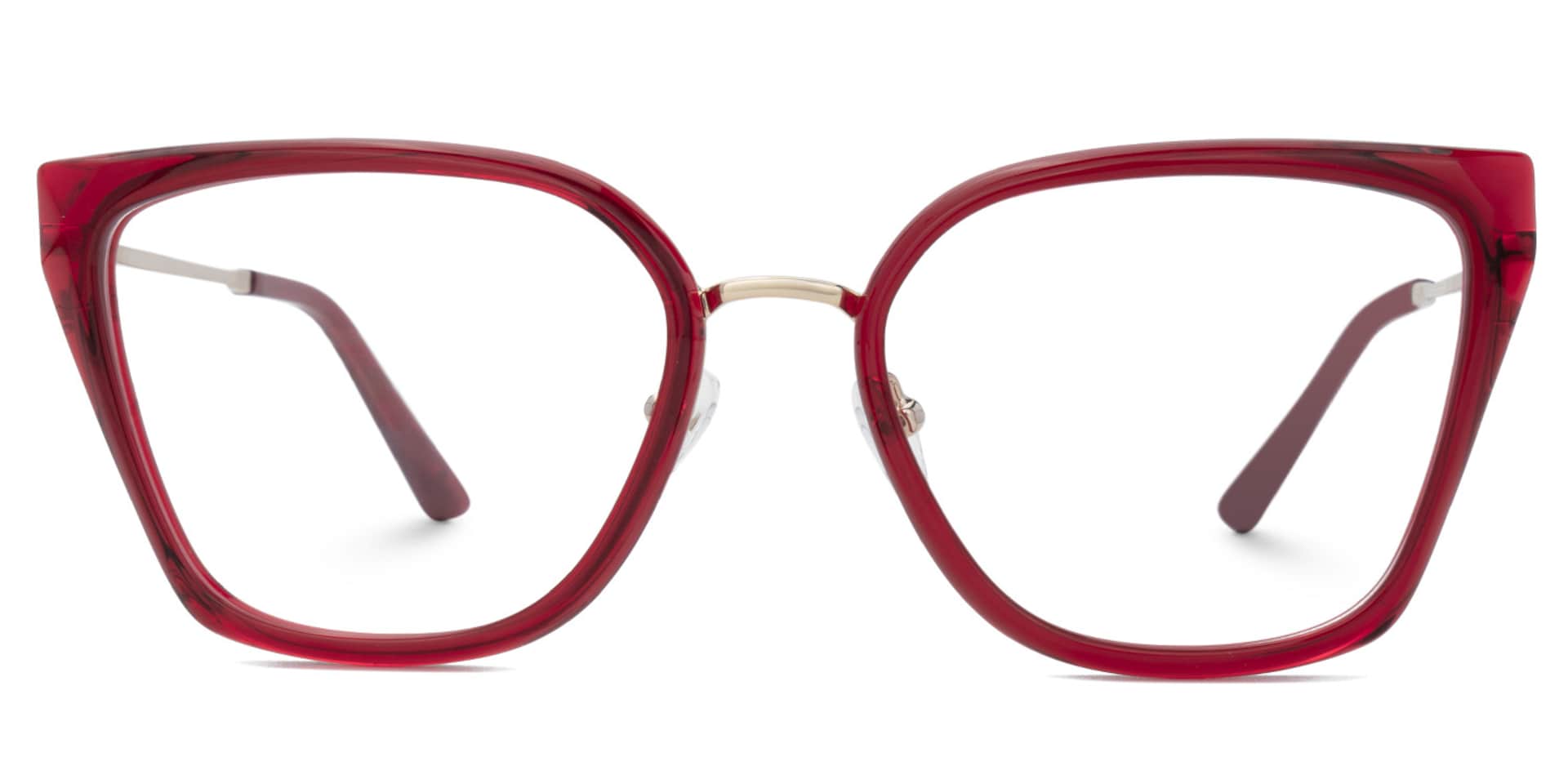 Martine Square Red Glasses | Zeelool Glasses0