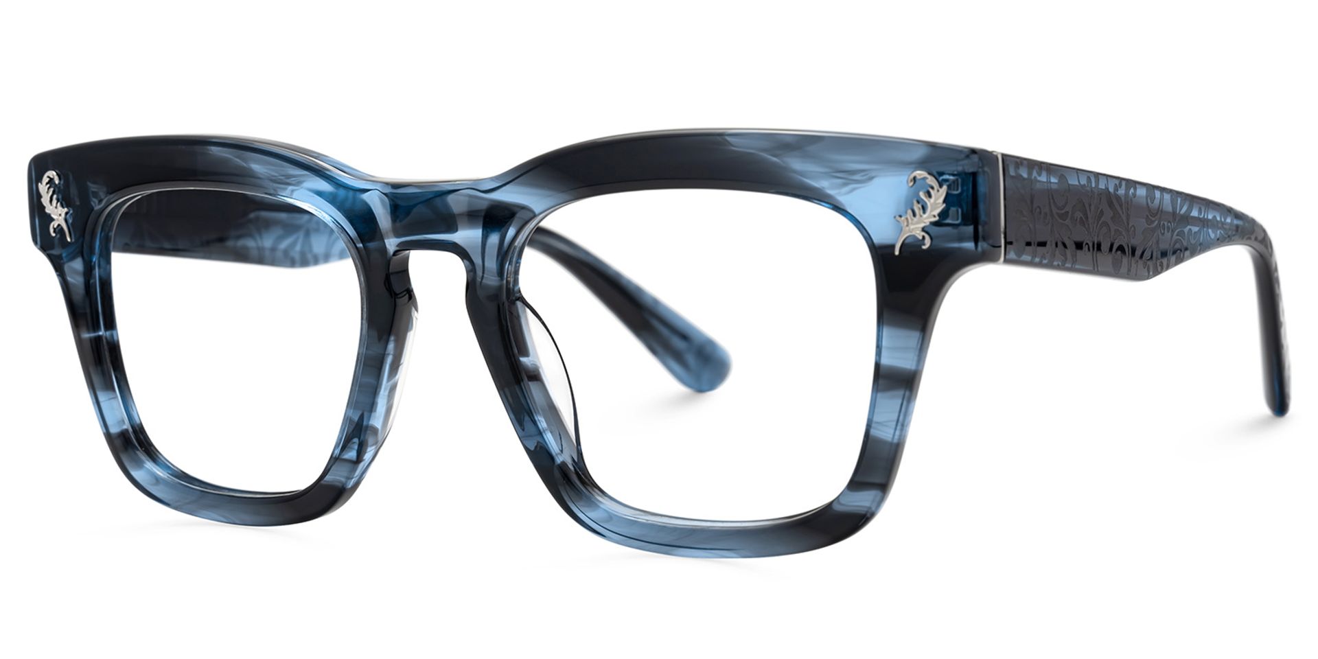 Square Blue Classic Glasses - Dodard Acetate Frame Glasses1