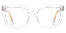 Mirta White Clear Square Glasses0