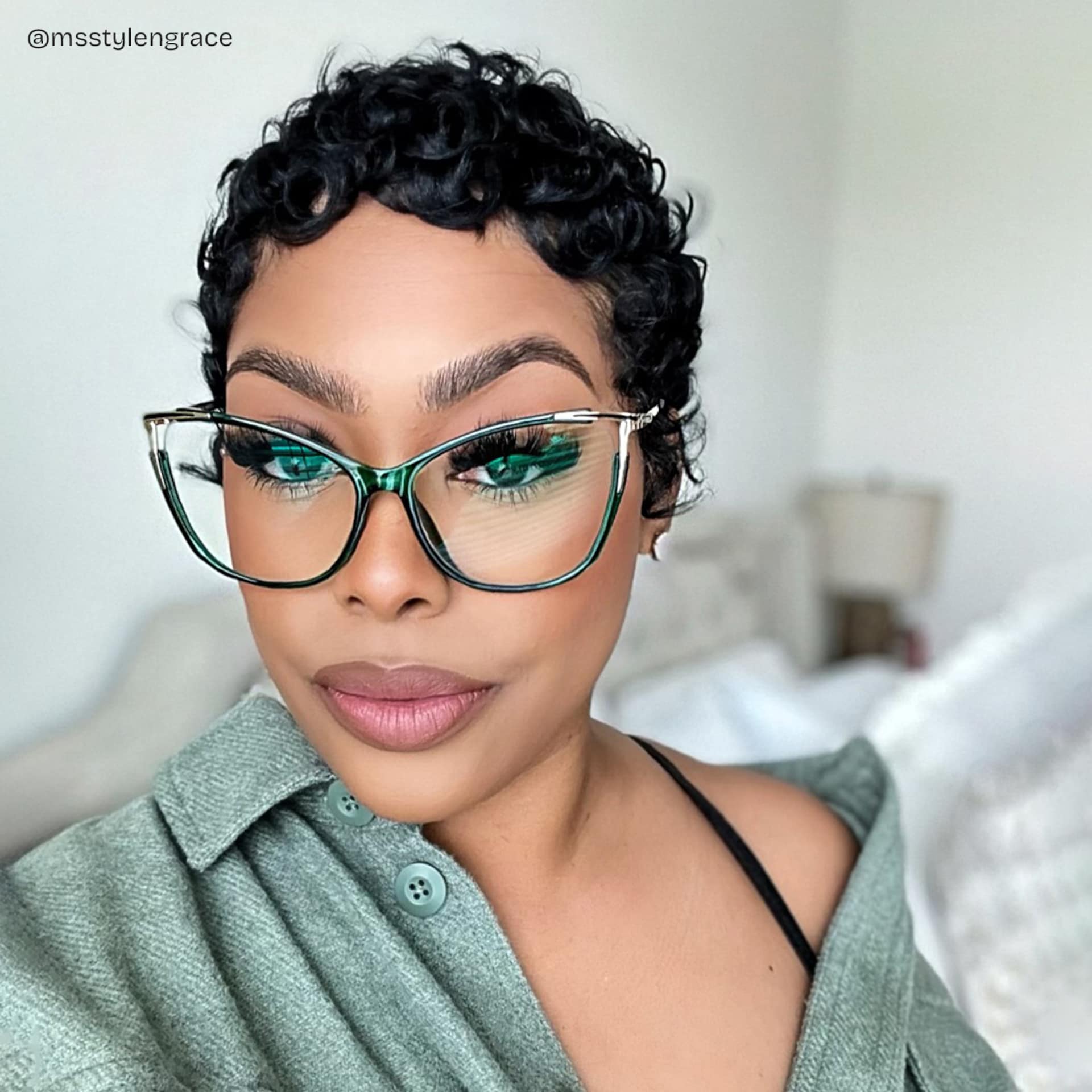 Cateye Yomary Green Eyeglasses and Glasses Frames Deals4