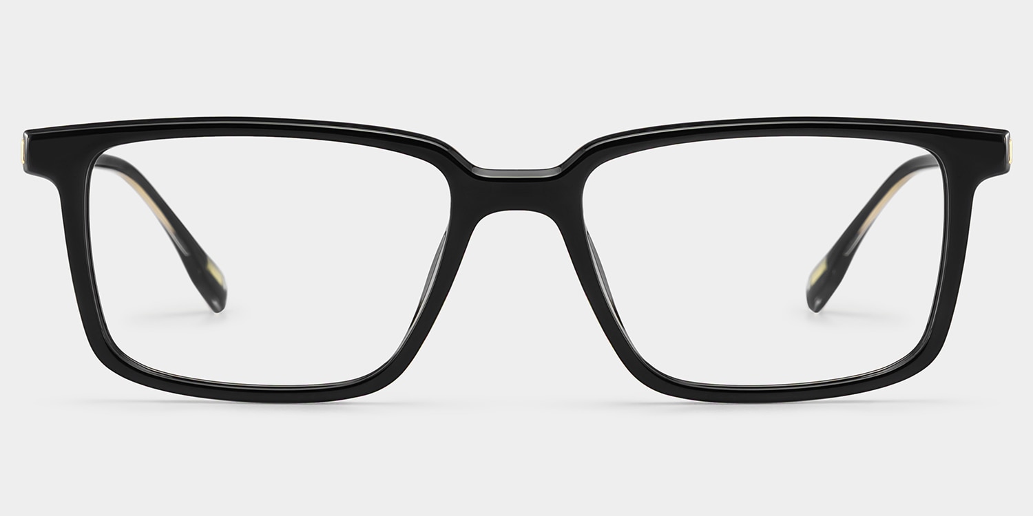 Cyrus Rectangle Black Glasses