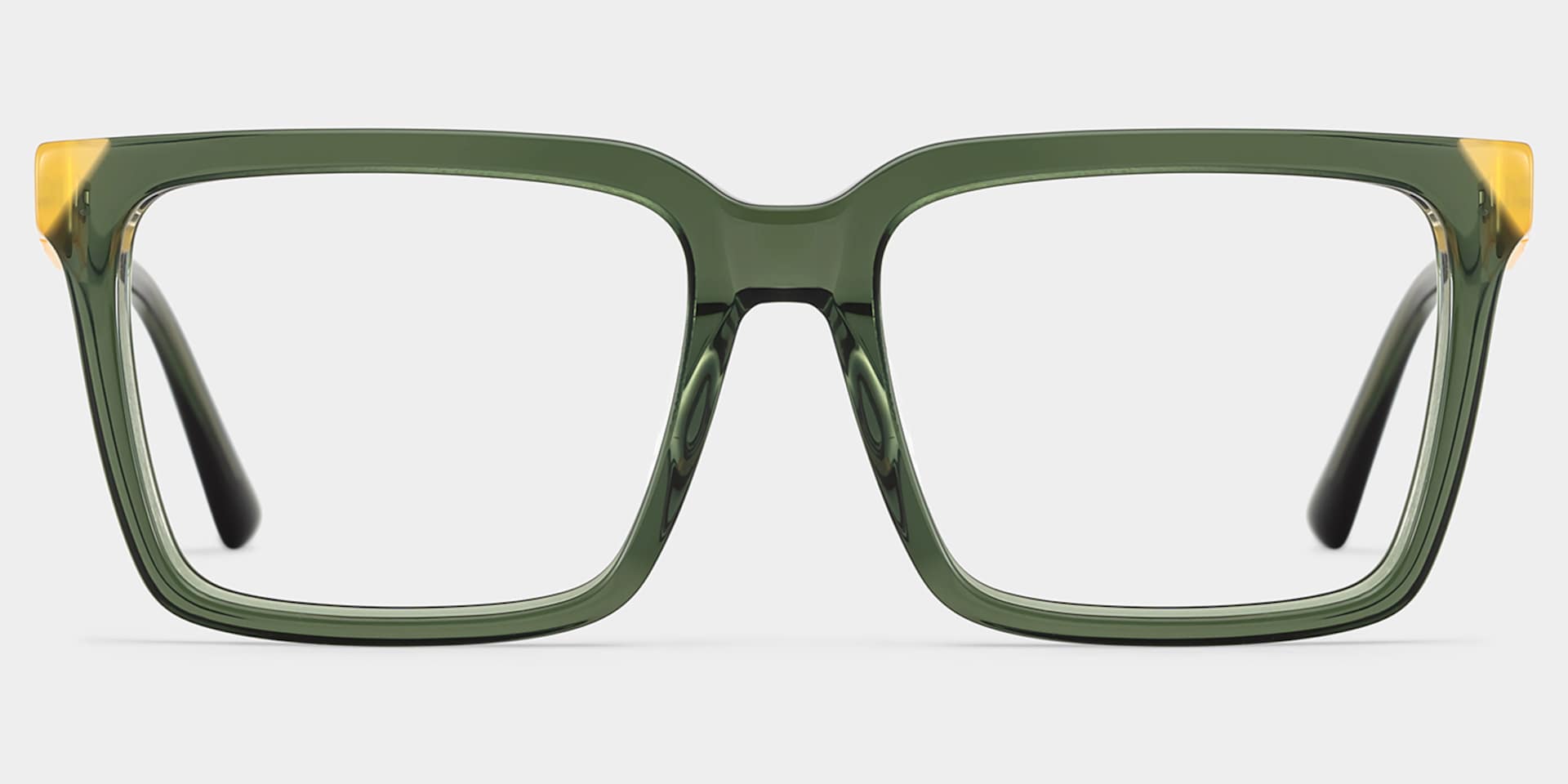 Rectangle Green Eyeglasses- Troy Acetate Frame Glasses1