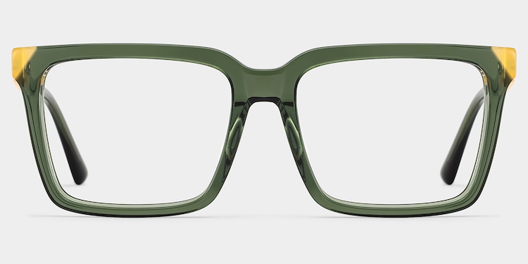 Troy Rectangle Green Glasses