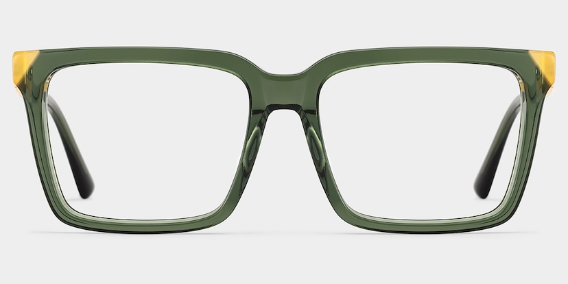 Troy Rectangle Green Glasses
